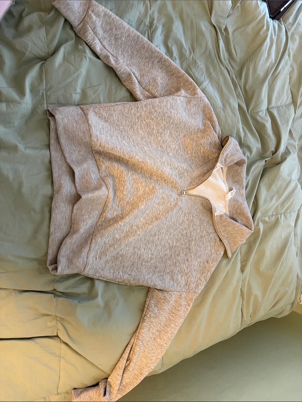 Yogalicious Light Heather Gray Half-Zip Turtleneck Sweater